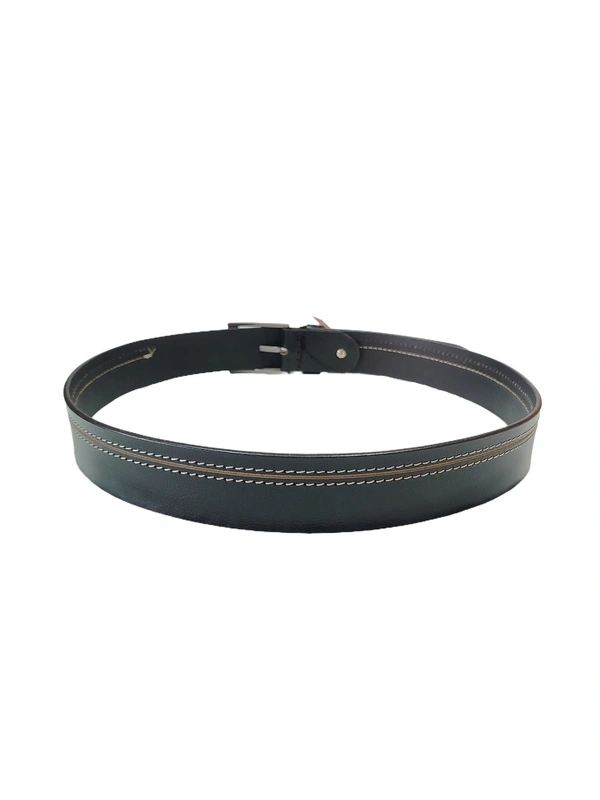 MENS  GENUINE LEATHER BLACK COLOR MIX  SIZE HEAVY KANTA BUCKLE BELT - FREE, 6