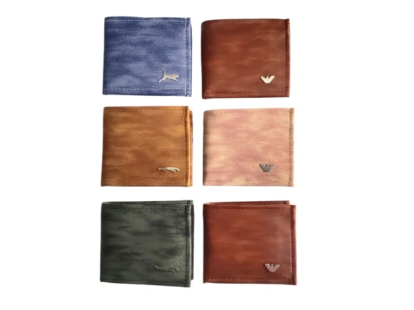 MENS PU LEATHER BRAND WALLETS IN MIX COLOR  - FREE, 6