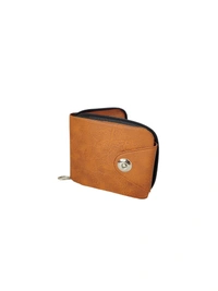 MENS 2 FOLD MIX COLOR STYLISH PU LEATHER WALLET WITH ZIP CLOSURE - FREE, 6