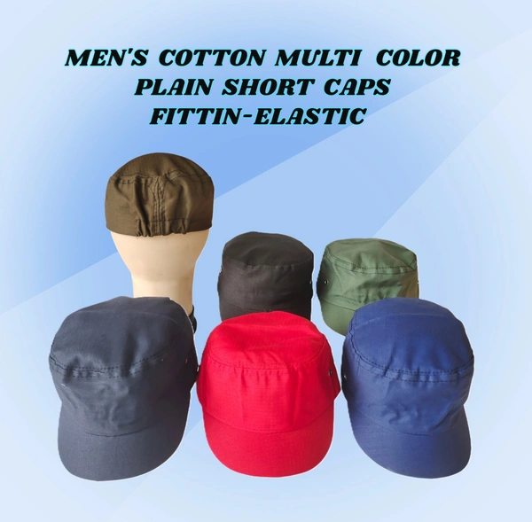MENS COTTON MULTI COLOR PLAIN SHORT CAPS FITTING ELASTIC - FREE, 6