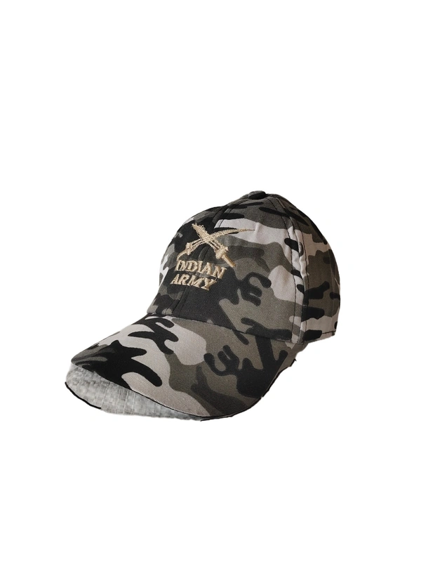 MENS ARMY PRINTED EMBROIDERED DESIGN COTTON CAP  FITTING VELCRO  - FREE, 6