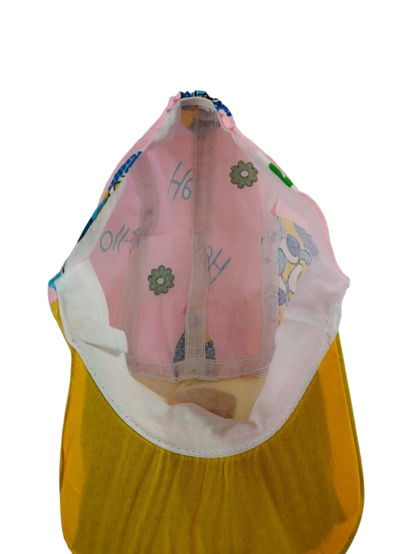 KIDS COTTON MULTI COLOR STYLISH DESIGN CAPS FITTING -ELASTIC - FREE, 6