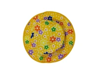 KIDS GIRLS ROUND STYLE PRINTED COTTON HAT FITTING ELASTIC - FREE, 12