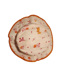 KIDS GIRLS ROUND STYLE PRINTED COTTON HAT FITTING ELASTIC - FREE, 12