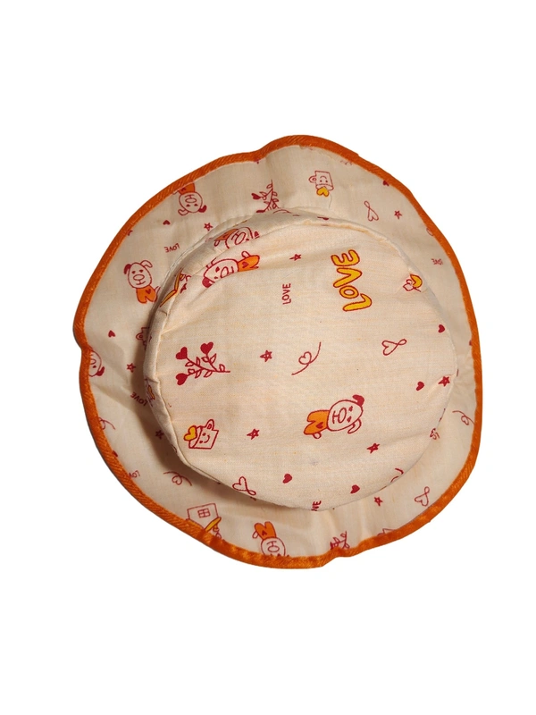 KIDS GIRLS ROUND STYLE PRINTED COTTON HAT FITTING ELASTIC - FREE, 12