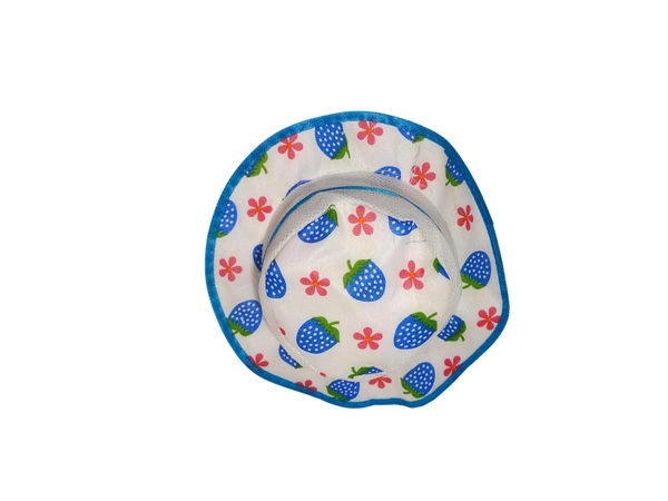 KIDS GIRLS ROUND STYLE PRINTED COTTON HAT FITTING ELASTIC - FREE, 12