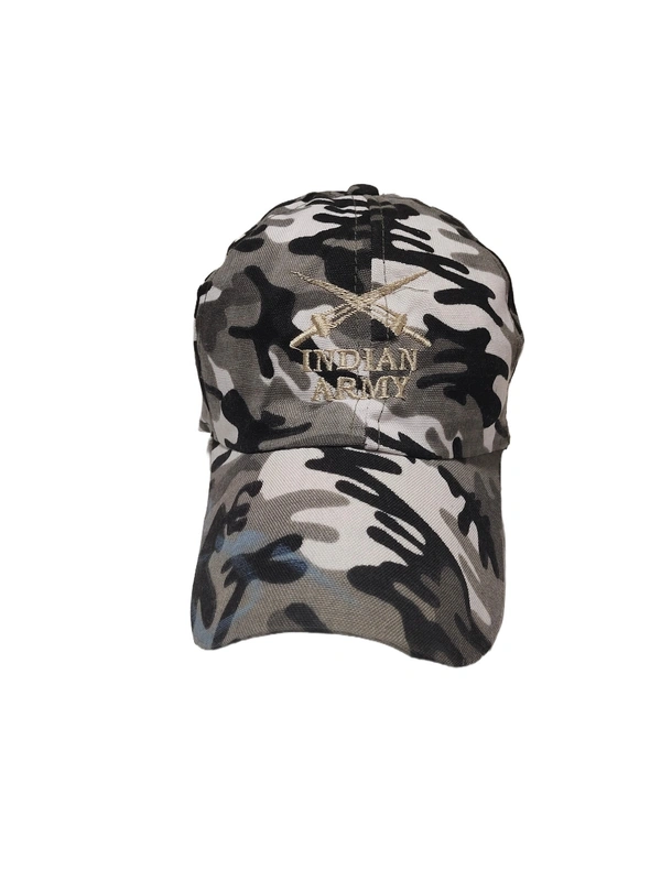 MENS COTTON ARMY PRINTED EMBROIDERED DESIGN CAPS FITTING -VELCRO  - FREE, 6