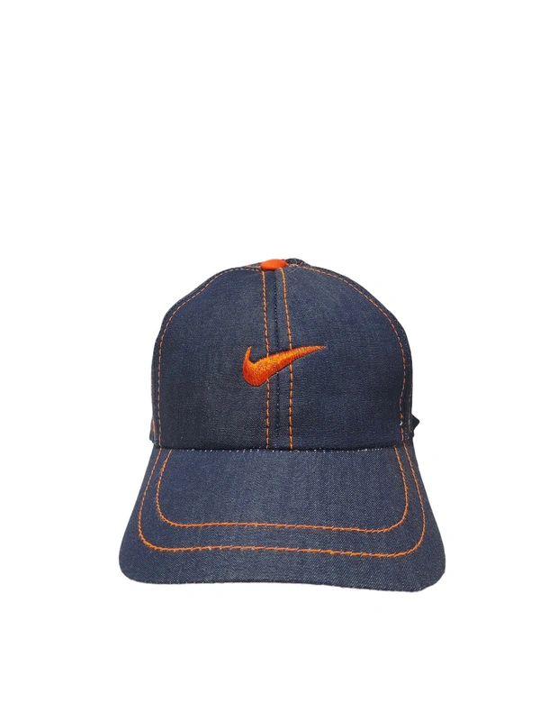 BOYS BLUE COLOR EMBROIDERED DESIGN JEANS  CAP FITTING VELCRO - FREE, 6