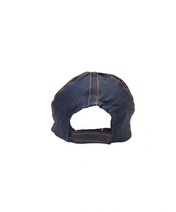 BOYS BLUE COLOR EMBROIDERED DESIGN JEANS  CAP FITTING VELCRO - FREE, 6