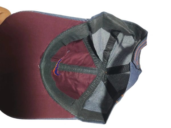 BOYS BLUE COLOR EMBROIDERED DESIGN JEANS  CAP FITTING VELCRO - FREE, 6