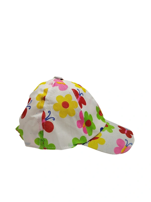 KIDS  MIX PRINTED DESIGN COTTON CAPS FITTING- ELASTIC - PREE, 6