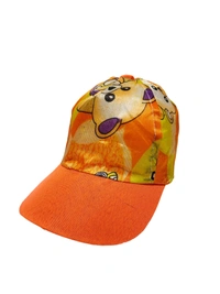 KIDS MULTI COLOR CARTOON PRINTED COTTON CAPS FITTING- ELASTIC - FREE, 6