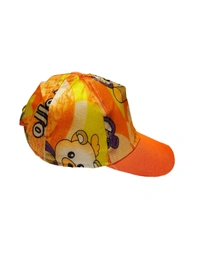 KIDS MULTI COLOR CARTOON PRINTED COTTON CAPS FITTING- ELASTIC - FREE, 6