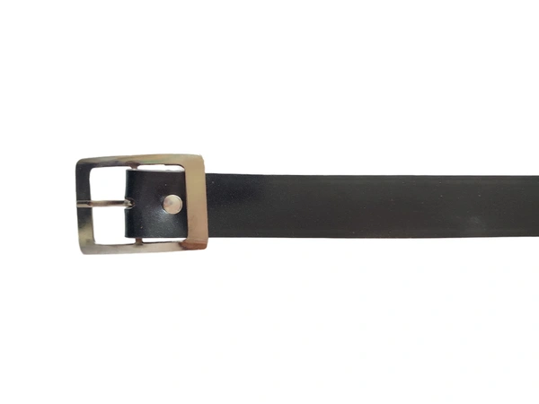 MENS PU LEATHER BLACK COLOR HEAVY H KANTA BUCKLE BELT  - FREE, 6