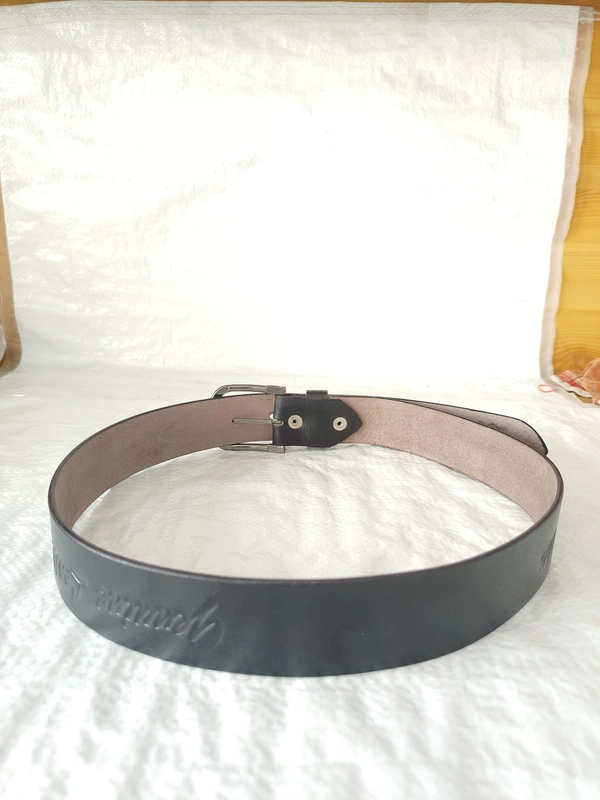40 MM MENS GENUINE LEATHER BLACK COLOR MULTI DESIGN BELT SIZE 40-50 (6 SIZE) - FREE, 6