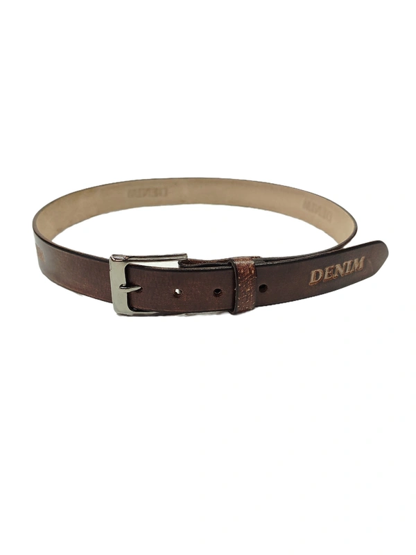 KIDS GENUINE LEATHER BROWN COLOR HEAVY KANTA BUCKLE BELT  - FREE, 6