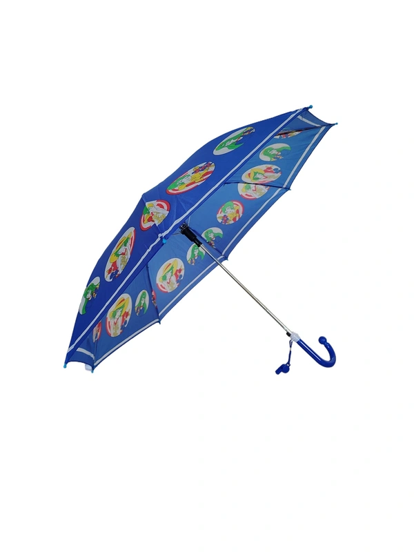 SINGLE FOLD POLYSTER MIX COLOR CARTOON PRINTED KIDS UMBRELLA SIZE- 17 Inches  - FREE, 6