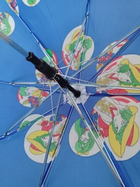 SINGLE FOLD POLYSTER MIX COLOR CARTOON PRINTED KIDS UMBRELLA SIZE- 17 Inches  - FREE, 6