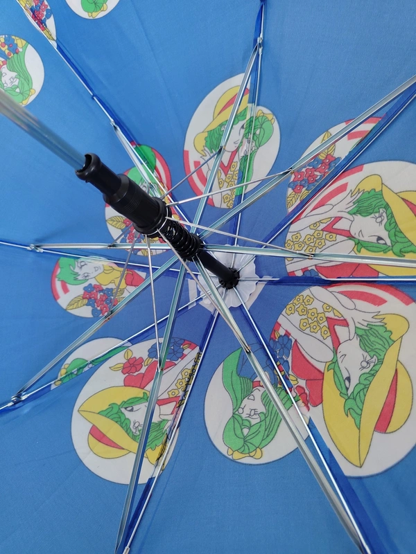 SINGLE FOLD POLYSTER MIX COLOR CARTOON PRINTED KIDS UMBRELLA SIZE- 17 Inches  - FREE, 6