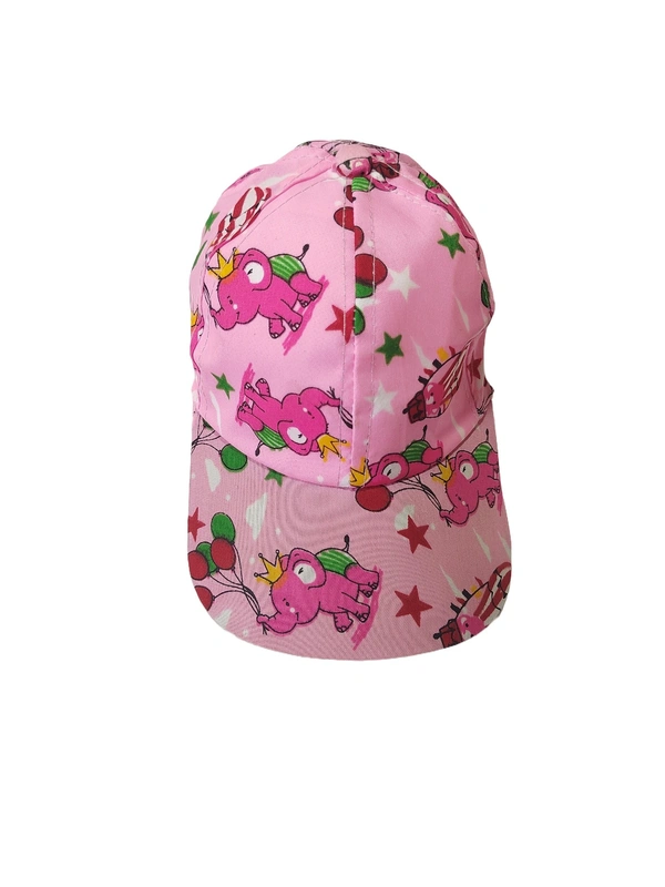 KIDS MIX PRINTED DESIGN COTTON CAPS  FITTING -VELCRO  - SMALL, 6