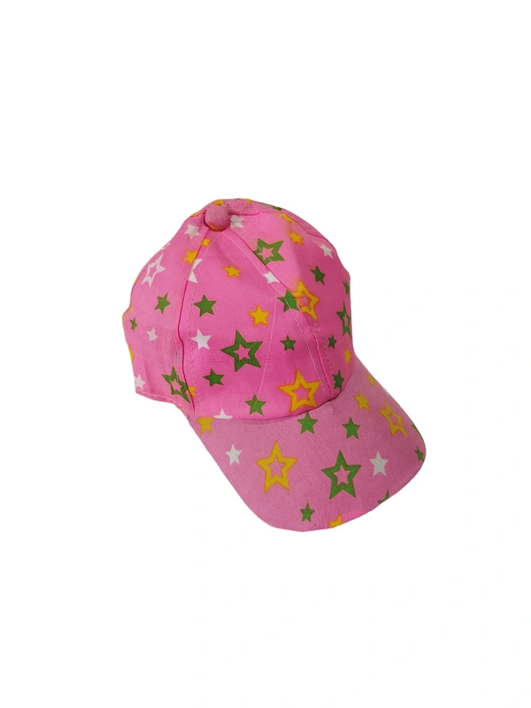 KIDS MIX PRINTED DESIGN COTTON CAPS  FITTING -VELCRO  - SMALL, 6