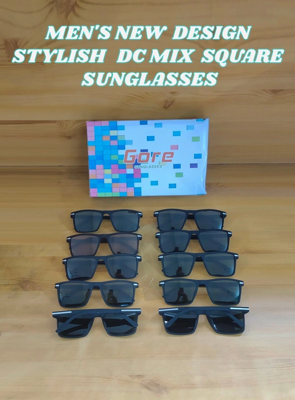 MENS NEW DESIGN STYLISH DC MIX SQUARE SUNGLASSES - FREE, 12