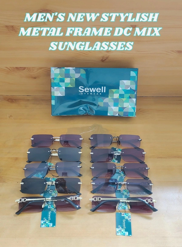 MENS MEW STYLISH METAL FRAME DC MIX SUNGLASS  - FREE, 12