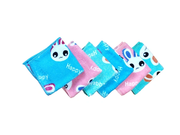 SOFT COTTON TOWEL IN MULTI COLOR MIX PRINTED FOR GIRL LADIES KIDS SET OF 12 PICES  - FREE, 12