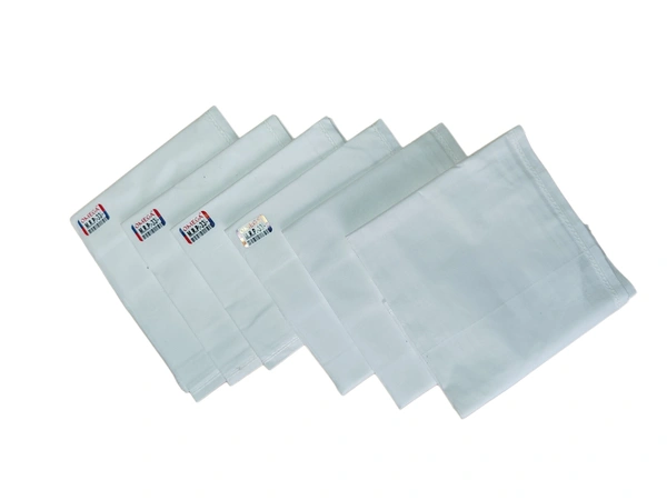MENS PURE COTTON WHITE COLOR PLAIN DESIGN HAND KERCHIEFS - FREE, 12