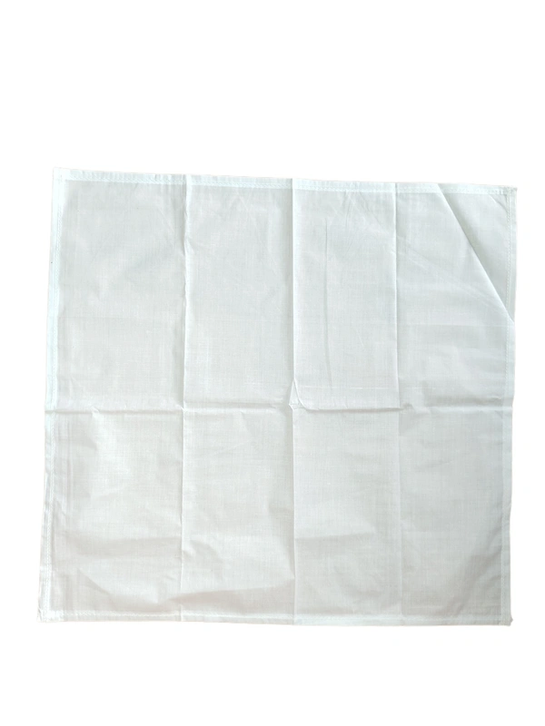MENS PURE COTTON WHITE COLOR PLAIN DESIGN HAND KERCHIEFS - FREE, 12
