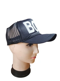 MENS BLACK COLOR BOY PRINTED DESIGN NET CAP FITTING SNAPBACK - FREE, 12