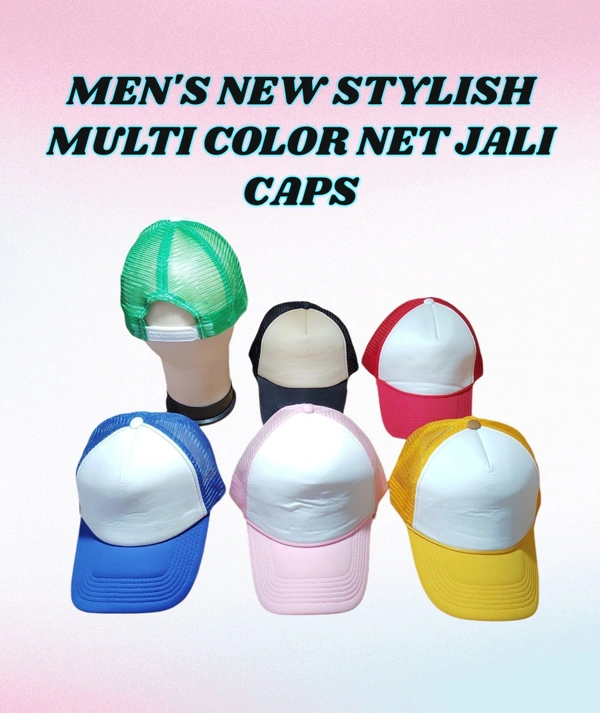 MENS NEW STYLISH MULTI COLOR NET JALI CAPS - FREE, 12
