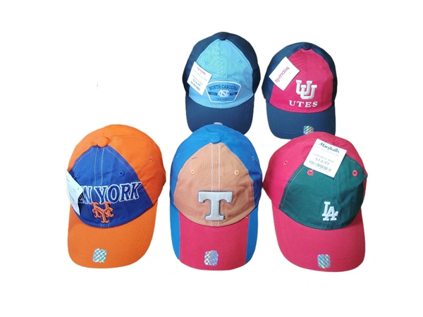 BOY'S EMBROIDERED DESIGN MULTI COLOR COTTON CAPS FITTING- VELCRO  - FREE, 12