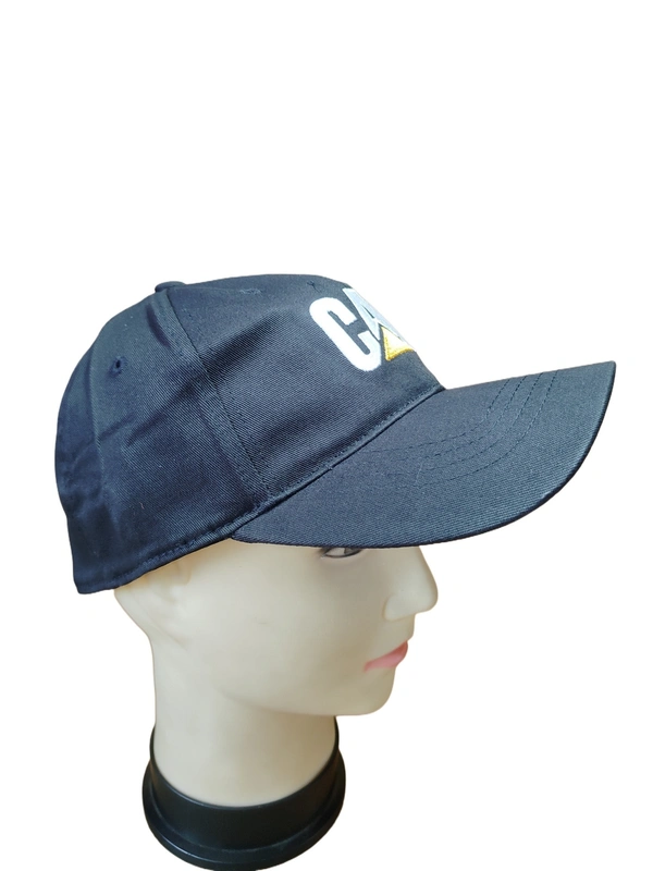 MEN'S EMBROIDERED DESIGN BLACK COLOR COTTON CAPS FITTING- ELASTIC  - FREE, 12