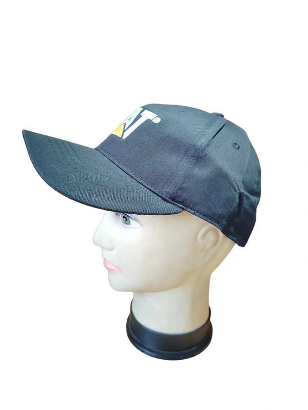 MEN'S EMBROIDERED DESIGN BLACK COLOR COTTON CAPS FITTING- ELASTIC  - FREE, 12