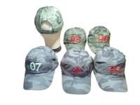 MENS EMBROIDERED DESIGN ARMY PRINTED  COLOR  COTTON  MATERIAL CAPS FITTING - VELCRO   - FREE, 12