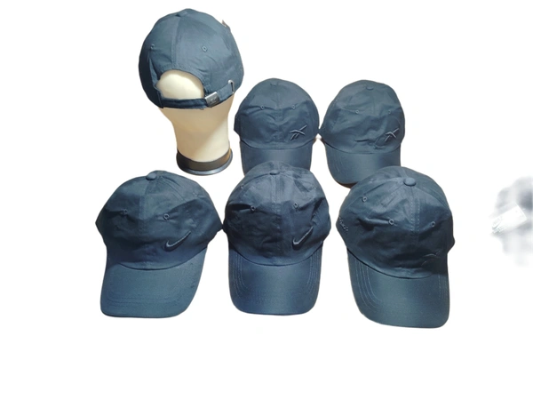 MENS EMBROIDERED DESIGN BLACK  COLOR  COTTON  MATERIAL CAPS FITTING - BUCKLE   - FREE, 12