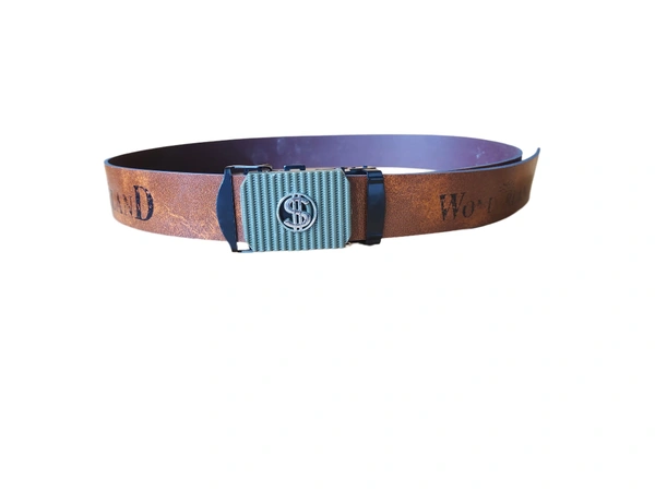 MENS PU LEATHER BROWN  COLOR ARMY  BUCKLE  BELT - REE, 6