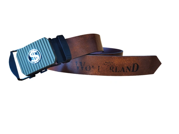 MENS PU LEATHER BROWN  COLOR ARMY  BUCKLE  BELT - REE, 6