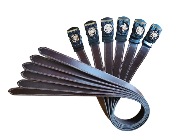 MENS PU LEATHER BROWN  COLOR ARMY  BUCKLE  BELT - REE, 6