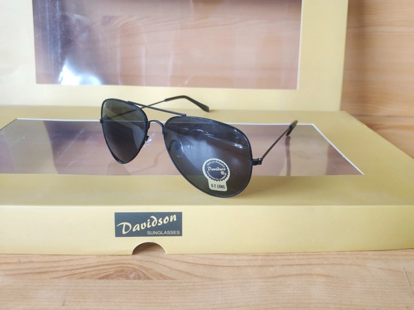 MENS NEW LATEST MODEL DAVIDSON AVIATOR BLACK SUNGLASSES - FREE, 06