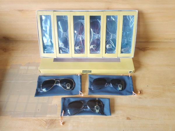 MENS METAL FRAME MIX COLOR DC AVIATOR STYLISH SUNGLASSES WITH SINGLE BOX PACKING - FREE, 6