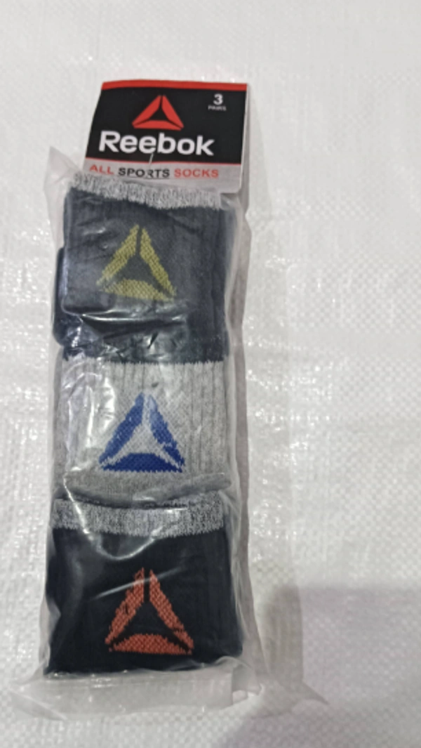 Men Mix Branded Cotton  Socks, Mix Color Pack Set Of 6(3 Pcs In 1Pouch) - 12