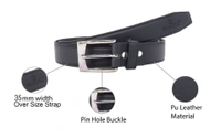 MEN'S PU LEATHER KANTA  BUCKLE  BLACK  COLOR BELT SIZE-(LENGTH-45 INCH,WIDTH-40 MM) - SIZE-(LENGTH-45 INCH,WIDTH-40 MM), 6