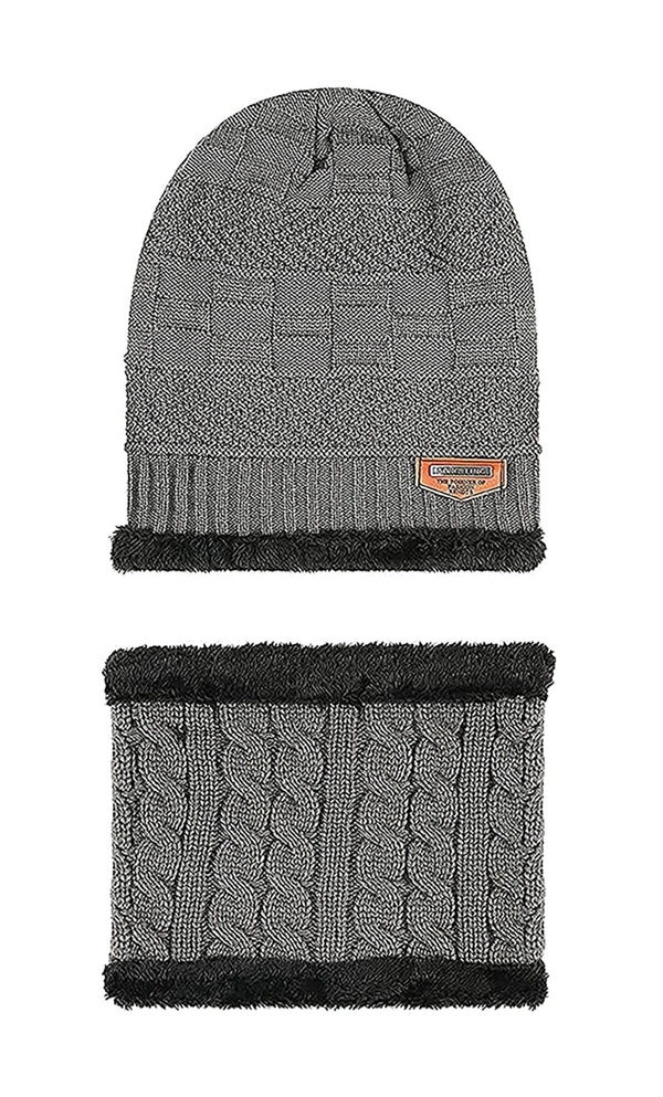 MEN WOOLEN CAP WITH NECK WARMER AND CAP WITH INSIDE FURR COLOR MIX COLOR PACK ONLY  - free, 6