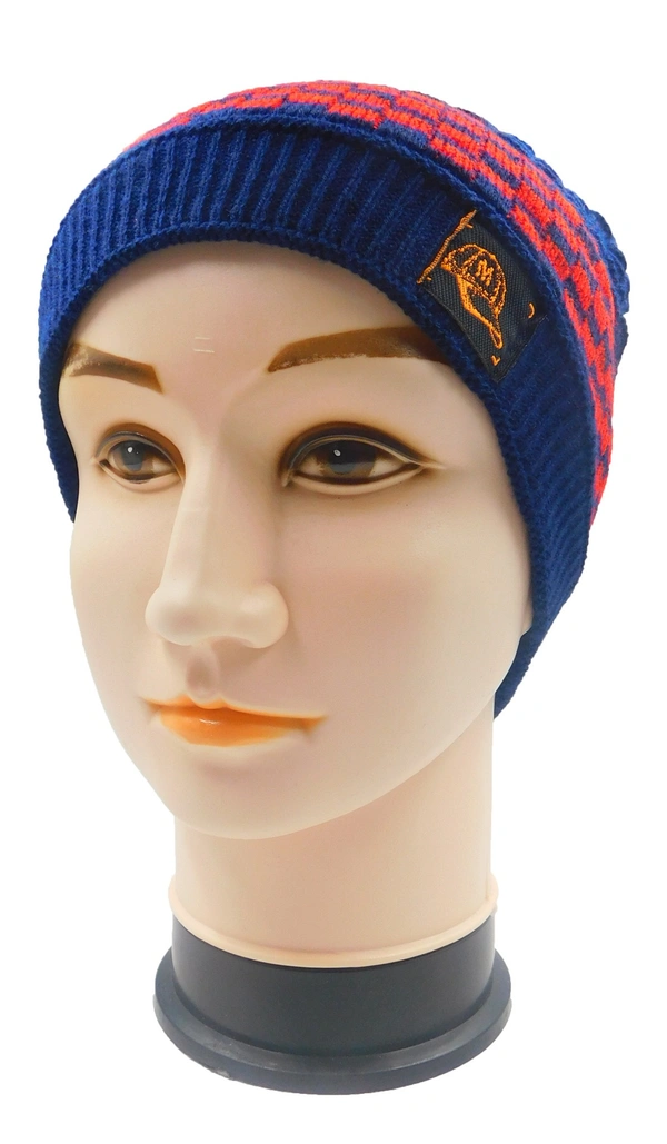 MENS HALF BEANIE CAPS INSIDE WOOLEN FURR MIX COLOR PACK ONLY  - free, 6