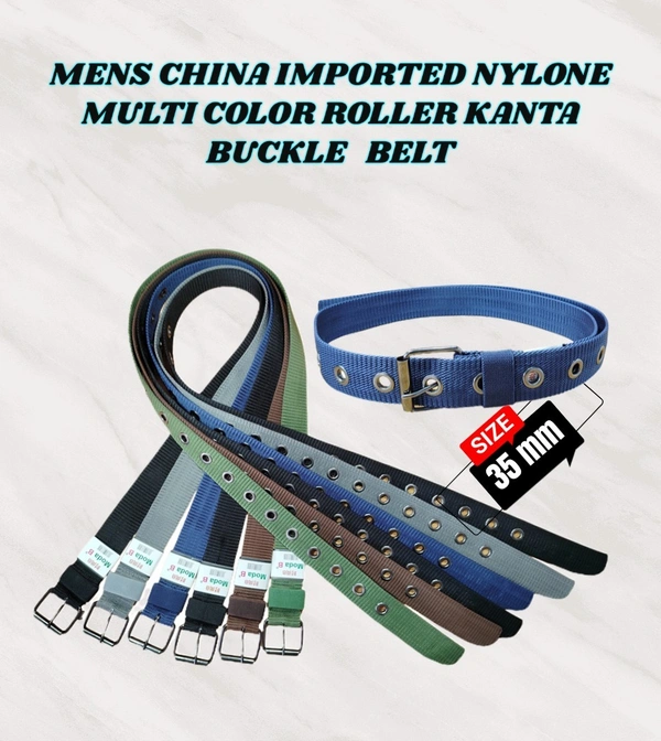 MEN'S  CHINA IMPORTED NYLON MULTI COLOR ROLLER KANTA  BUCKLE BELT   - FREE, 12