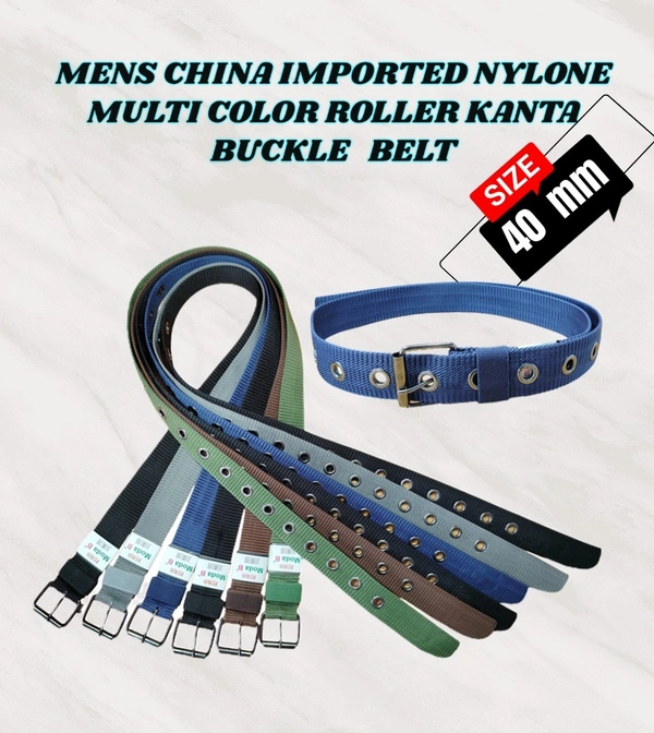 MEN'S  CHINA IMPORTED NYLON MULTI COLOR ROLLER KANTA  BUCKLE BELT   - FREE, 12