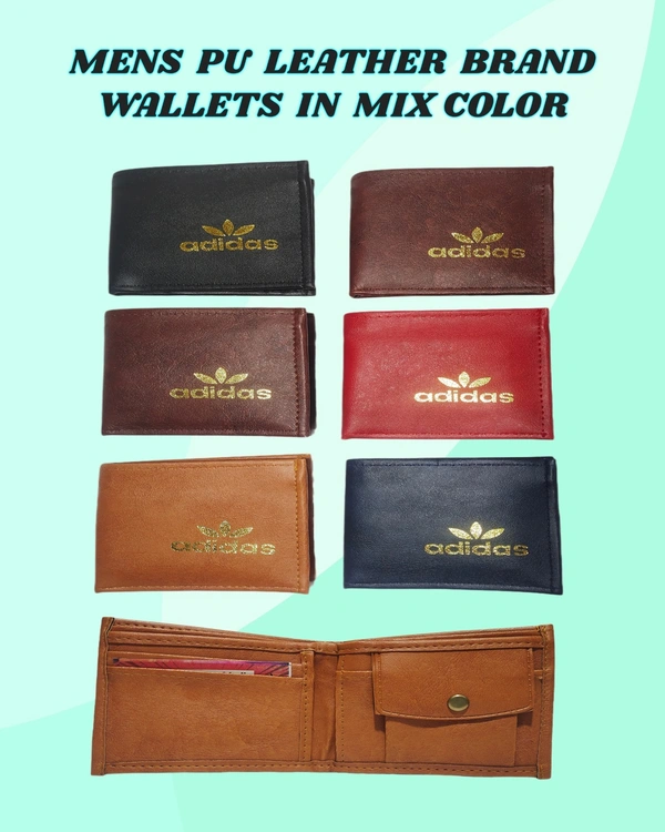 MENS PU LEATHER MIX BRAND WALLETS IN MIX COLOR  - FREE, 6