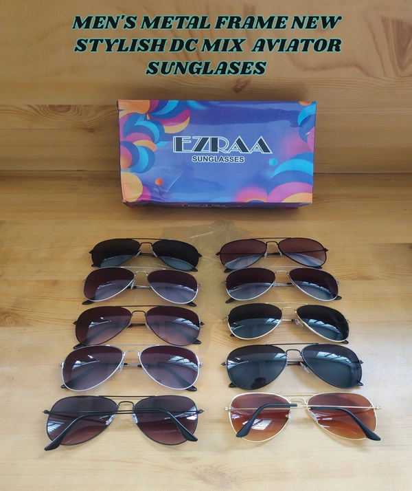 MENS METAL FRAME NEW STYLISH DC MIX AVIATOR  SUNGLASSES  - FREE, 12